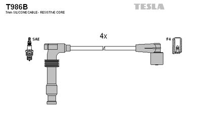 Провода зажигания TESLA T986B
