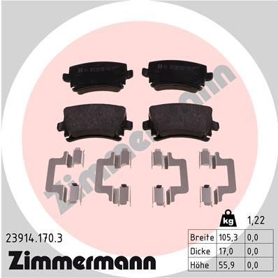 Колодки тормозные дисковые ZIMMERMANN 239141703