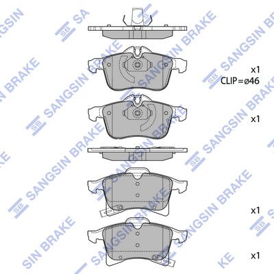 Колодки тормозные передние SANGSIN SP1703