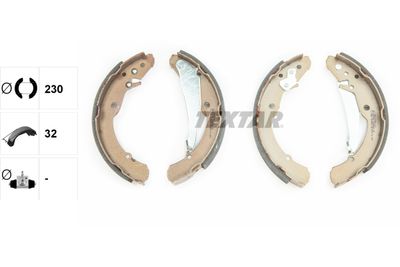 Колодки тормозные задние барабанные TEXTAR 91052400