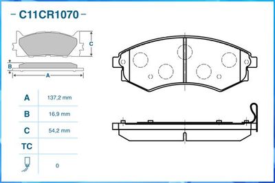 Колодки тормозные дисковые CWORKS C11CR1070