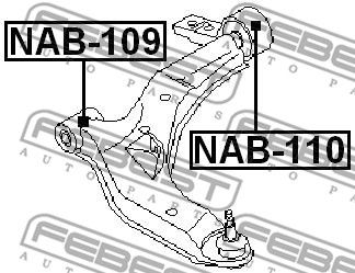 Сайлентблок рычага переднего FEBEST NAB109