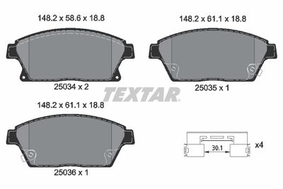 Колодки тормозные дисковые передние TEXTAR 2503401