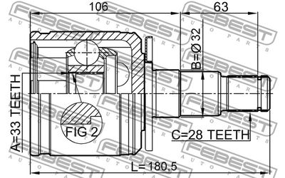 ШРУС внутренний левый FEBEST 0411KB4LH