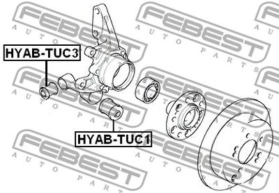 Сайлентблок цапфы задней FEBEST HYABTUC3