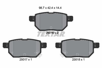 Комплект колодок для дискового тормоза TEXTAR 2501601