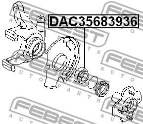Подшипник передней ступицы FEBEST DAC35683936