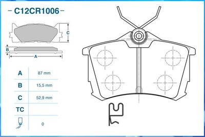 Колодки тормозные задние CWORKS C12CR1006