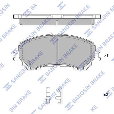 Колодки тормозные передние SANGSIN SP1715