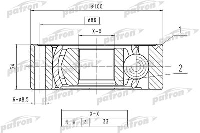 ШРУС внутренний PATRON PCV1787