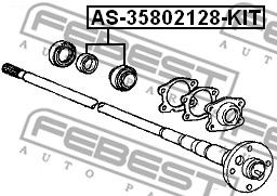 Подшипник шариковый задней полуоси ремкомплект FEBEST AS35802128KIT