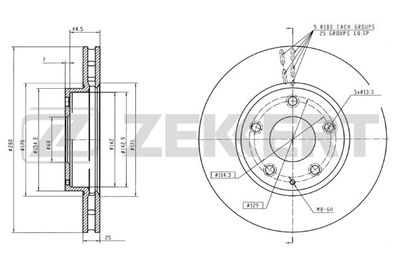 Диск тормозной передний Zekkert BS6010