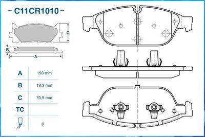 Колодки тормозные передние CWORKS C11CR1010