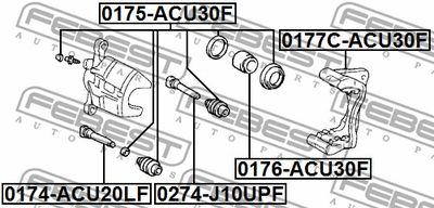 Поршень суппорта тормозного переднего FEBEST 0176ACU30F