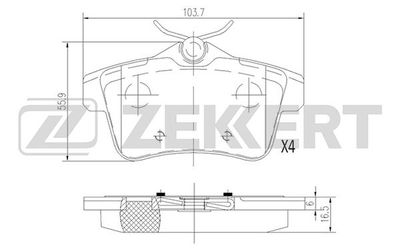 Колодки тормозные дисковые задние Zekkert BS1944