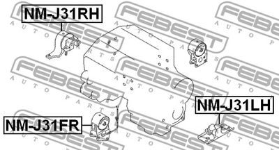 Опора двигателя FEBEST NMJ31FR