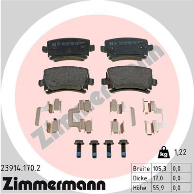 Колодки тормозные дисковые ZIMMERMANN 239141702