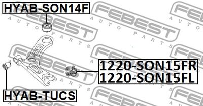 Сайлентблок рычага переднего задний FEBEST HYABSON14F
