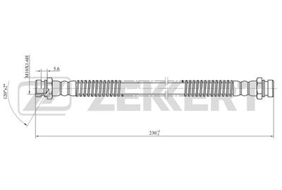 Шланг тормозной задний правый Zekkert BS9452