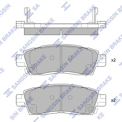 Колодки тормозные задние SANGSIN SP1783