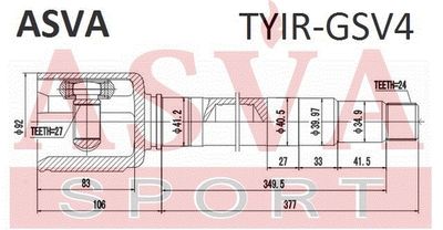 ШРУС внутренний правый ASVA TYIRGSV4
