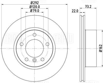 Диск тормозной передний TRIALLI DF261509