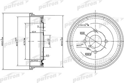 Барабан тормозной задний PATRON PDR1551