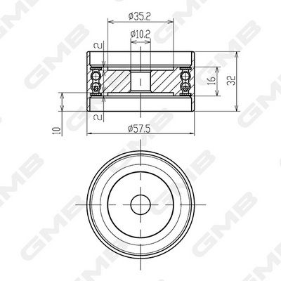 Ролик ГРМ обводной GMB GT90250
