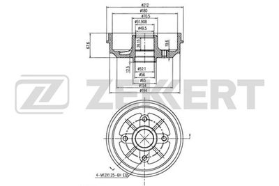 Барабан тормозной задний Zekkert BS5091