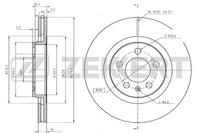 Диск тормозной передний Zekkert BS5251