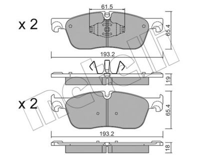 Комплект колодок для дискового тормоза METELLI 2211230