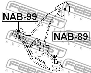 Сайлентблок рычага переднего FEBEST NAB99