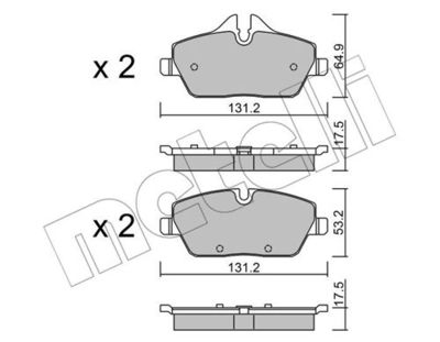 Комплект колодок для дискового тормоза METELLI 2206640