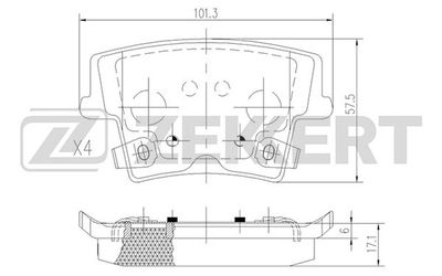 Колодки тормозные дисковые задние Zekkert BS2429