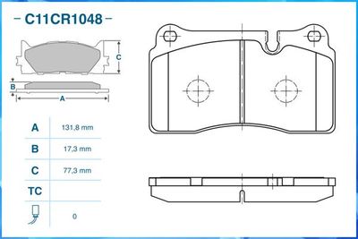 Колодки тормозные передние CWORKS C11CR1048