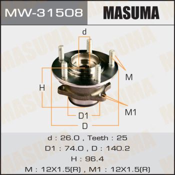 Ступица колеса с интегрированным подшипником Masuma MW31508