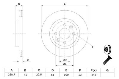 Диск тормозной передний BOSCH 0986478124