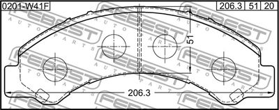 Колодки тормозные передние FEBEST 0201W41F