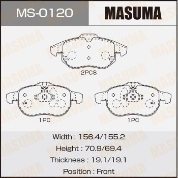Колодки тормозные дисковые Masuma MS0120