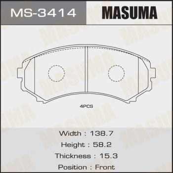 Колодки тормозные Masuma MS3414