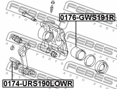 Поршень суппорта тормозного заднего FEBEST 0176GWS191R