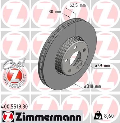 Диск тормозной ZIMMERMANN 400551930