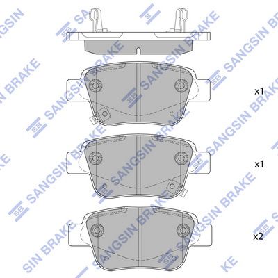 Колодки тормозные задние SANGSIN SP2184