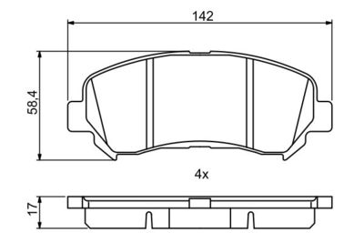 Колодки тормозные дисковые передние BOSCH 0986494244