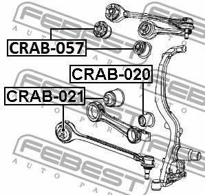 Сайлентблок передней поперечной тяги FEBEST CRAB021