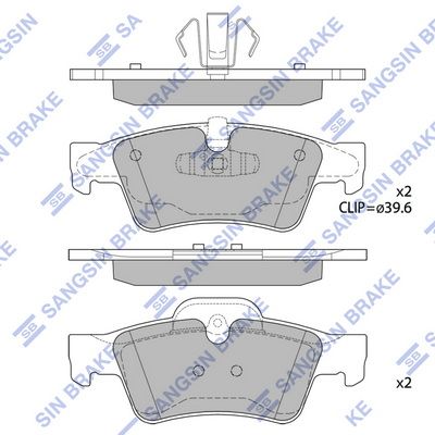 Колодки тормозные задние SANGSIN SP2190