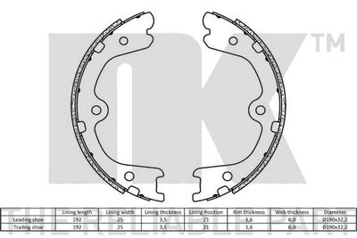 Колодки тормозные барабанные NK 2722798