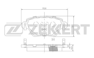 Колодки тормозные дисковые задние Zekkert BS2838
