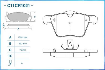 Колодки тормозные передние CWORKS C11CR1021