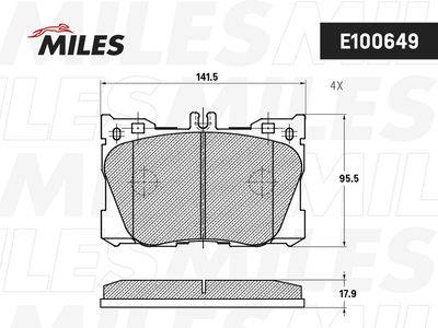 Колодки тормозные передние Miles E100649